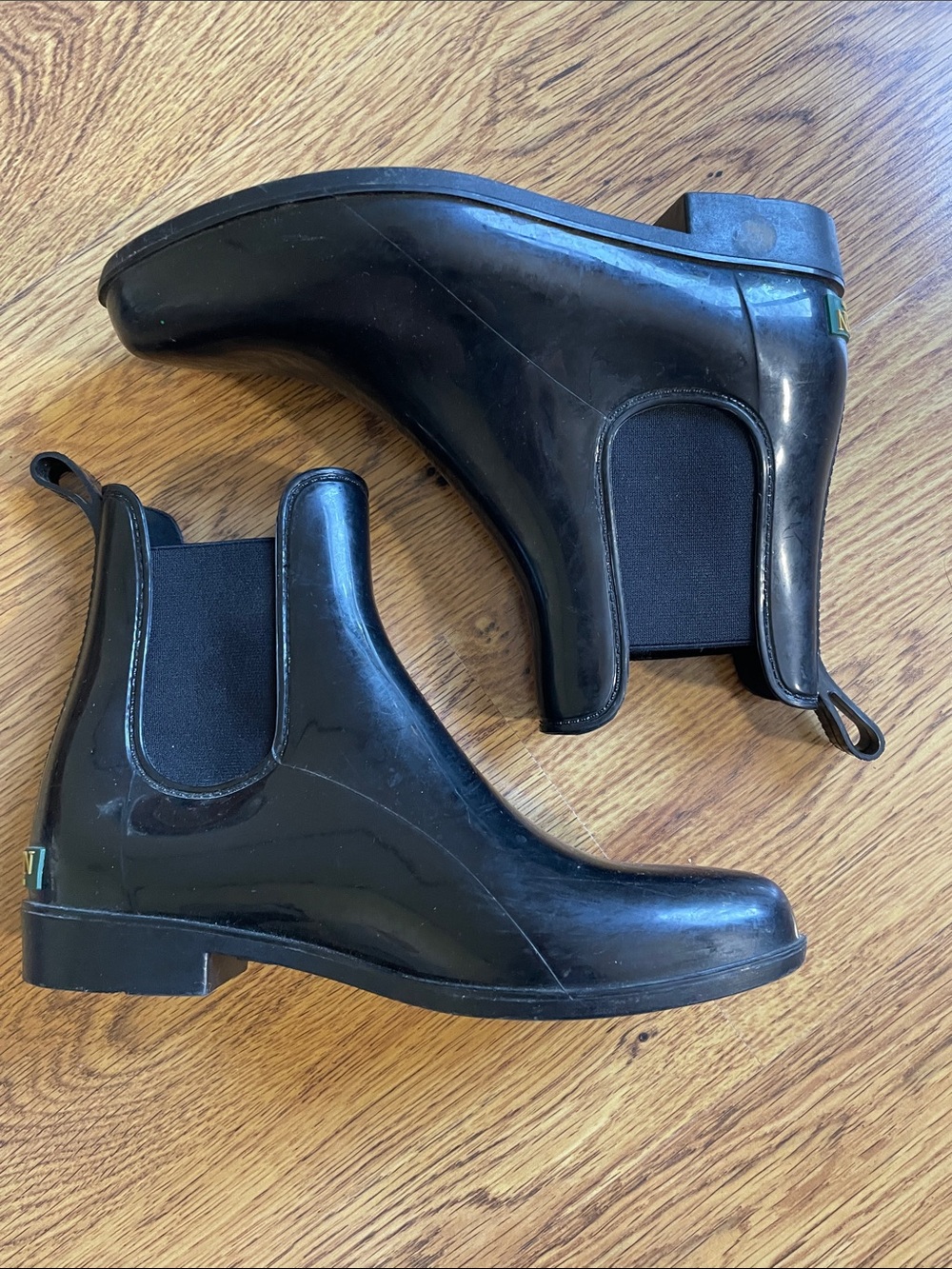 Ralph Lauren Black Chelsea Rain Boots